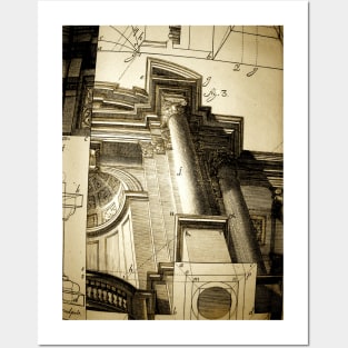 Architectural Antique Engraving Posters and Art